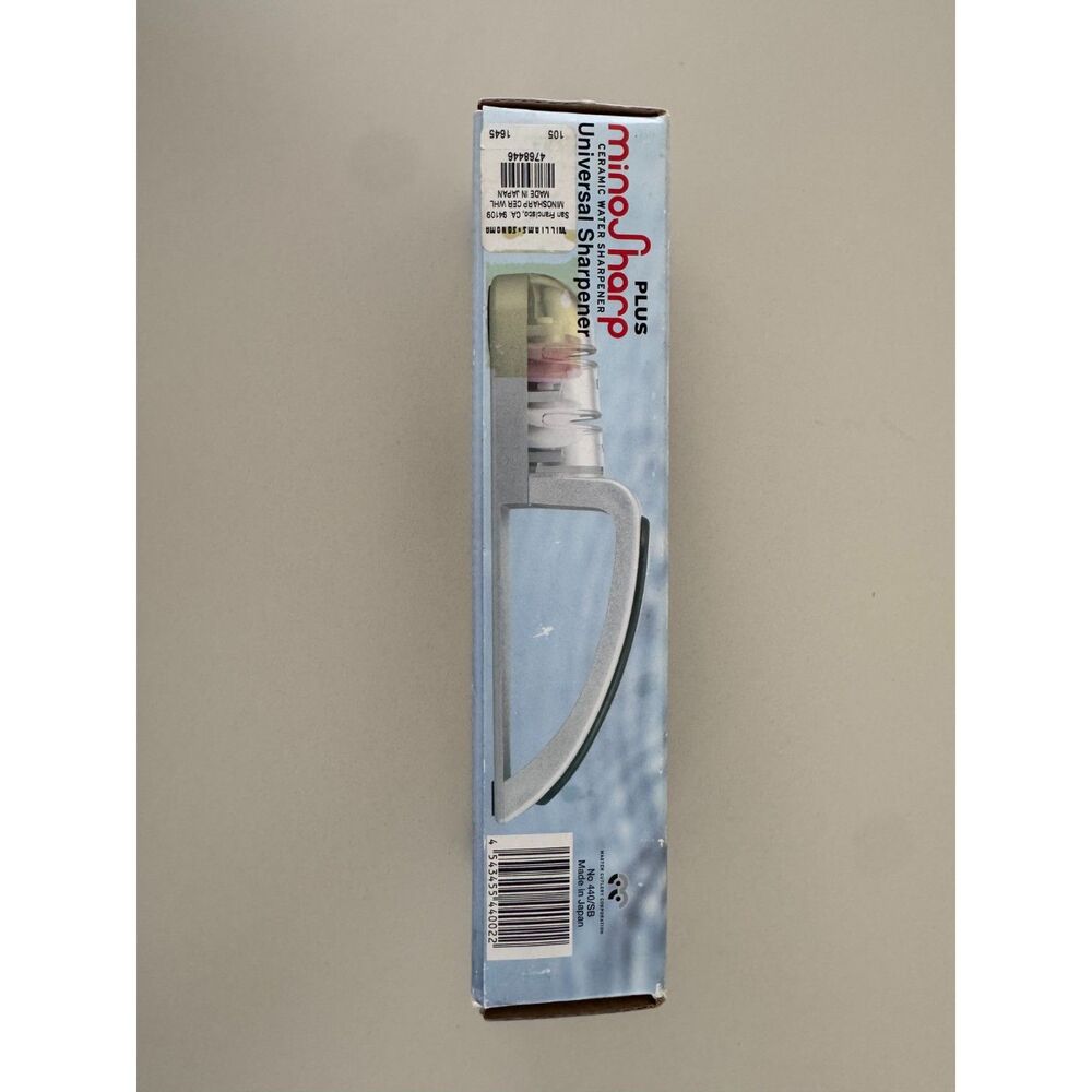 MinoSharp Plus Ceramic Water Knife Sharpener–Universal 2-Stage–Made in Japan–New